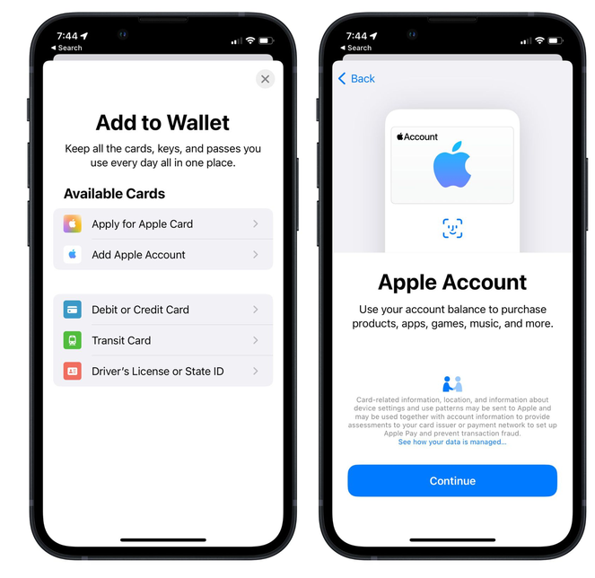 墨江苹果手机维修分享iOS 15.5钱包App如何添加 Apple 账户 